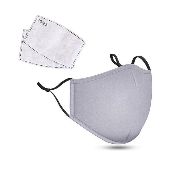 

2020 new designer breathable female and male spring and autumn fashion korean version of protective activated carbon mask, Silver