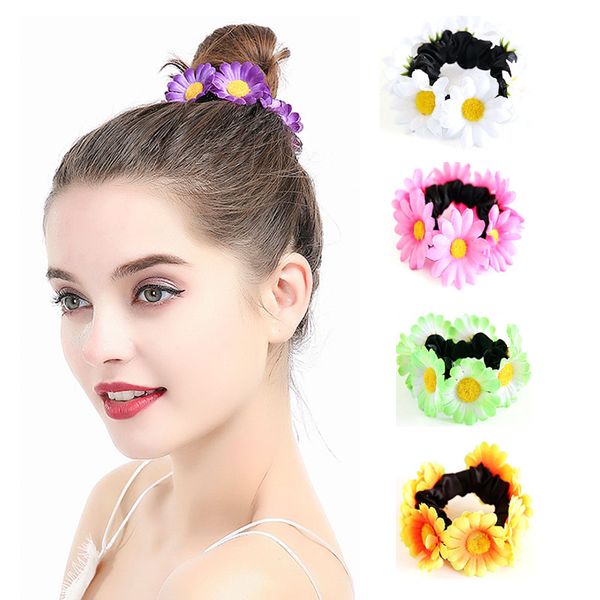 

duojiaoyan new sunflower elastic hairband lovely princess baby headdress girls hair rope baby hair ropes color ponytail holder