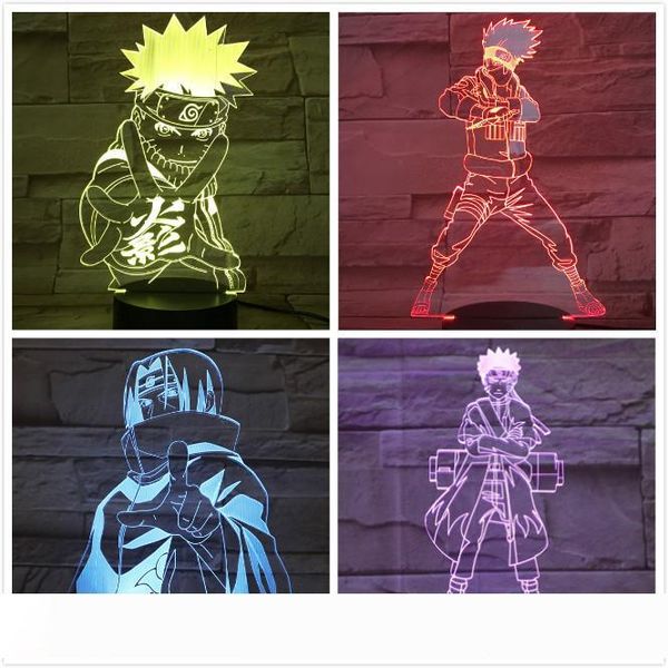 

Hokage Naruto Figure Usb 3d led night light Gaara Touch Sensor decorative lights Boys Child Kids Gift Kakashi table lamp bedside