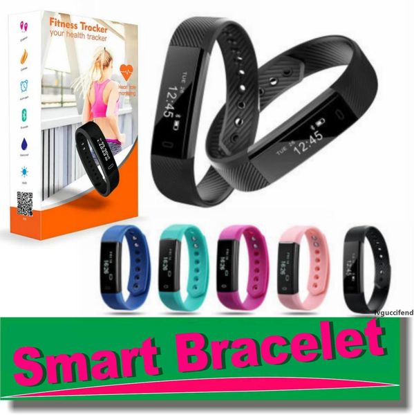 

id115 f0 smart bracelets fitness tracker step counter activity monitor band alarm clock vibration wristband for iphone samsung android phone