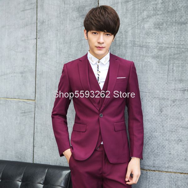 

season decoration body men suit suit male work three-piece set wedding clothing, White;black