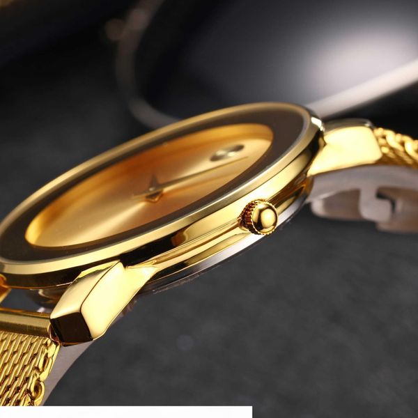 

missfox 40mm женщин часы минималистский ultra thin стальной сетки часы мода повседневная водонепроницаемый 18k gold ladies quartz-watch girl, Slivery;brown