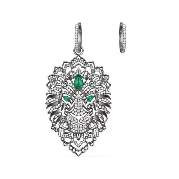 

luxurious lion s925 silver plated 18k black gold earring sweet temperament lady women's earrings superior quality par