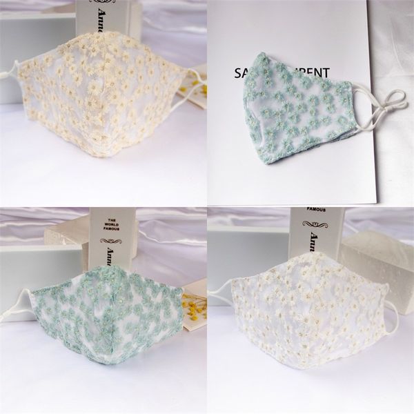 

daisy flowers face mask gauzes cotton respirators washable reusable mascherines fashion protect anti smoke dust earloop 5yca c2