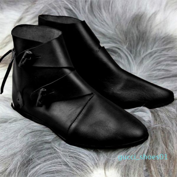 

72 women ankle punk women shoes flat heel pointed toe slip on winter pu sewing black brown 34-43 large size g01