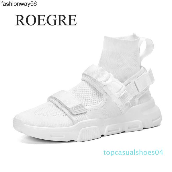 

men high sneakers knit upper sneakers breathable socks 2019 new fashion black white men trainers casual man shoes footwear t04