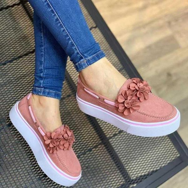 

fashion 2020 women flat shoes platform sneakers slip on suede ladies loafers casual floral shoes women, Black