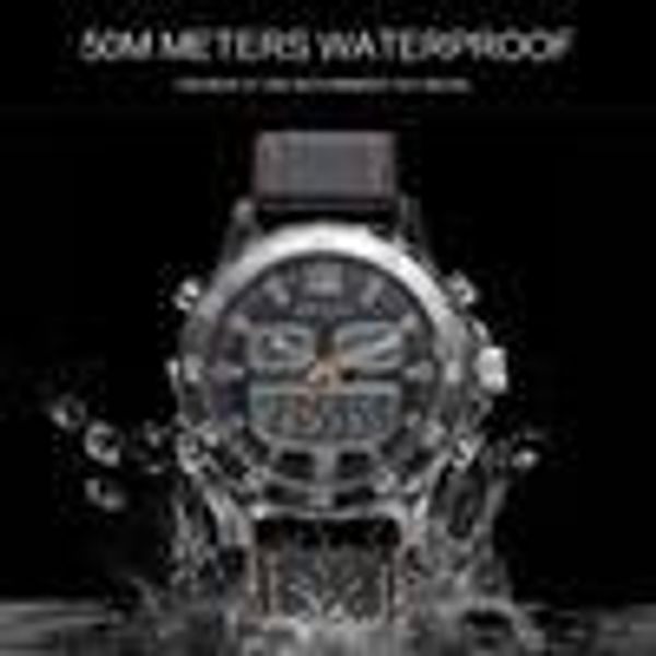 

2020 sport watches waterproof genuine dual display quartz wristwatchescool man clock fashion smart digital watch led men 1281, Slivery;brown