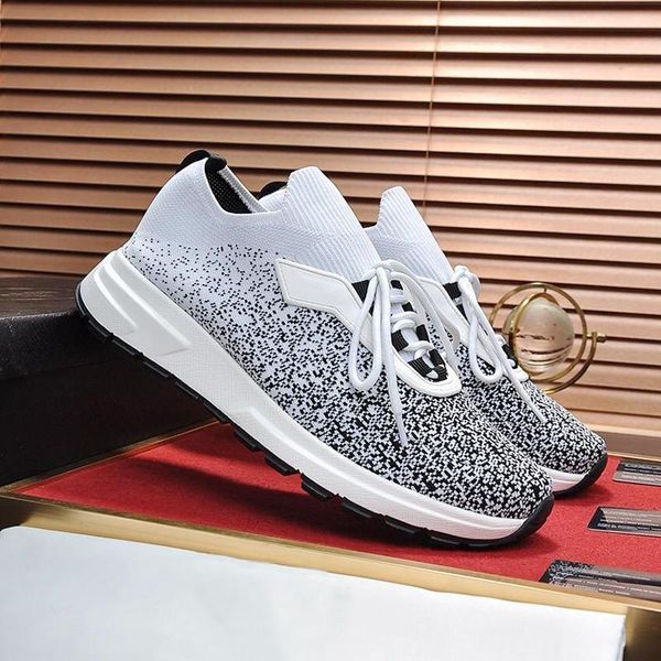 

fashion classic prax 01 knit fabric sneakers mens shoes fast delivery style breathable lace -up men shoes herren luxus marken schuhe, Black