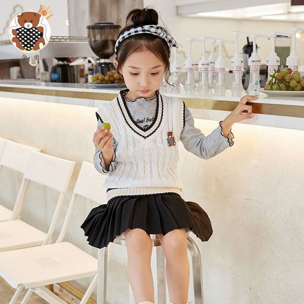 

new clothing korean style children's clothing boys' woolen vest children's knitted sweater vest, Blue