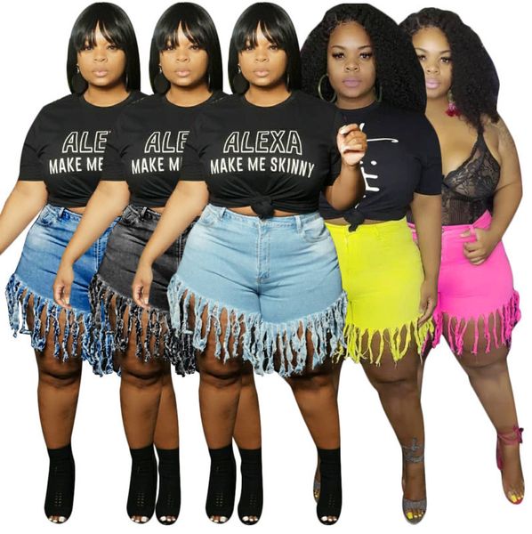 

plus size women clothing women jean shorts tassel slimming denim shorts womens casual straight womens jeans pants l-4xl ly172, Blue