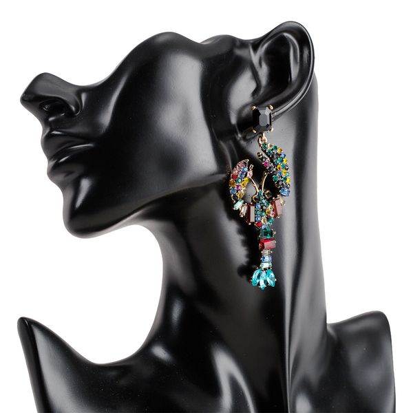 

exaggerated lobster style acrylic diamond earrings female earrings, Golden