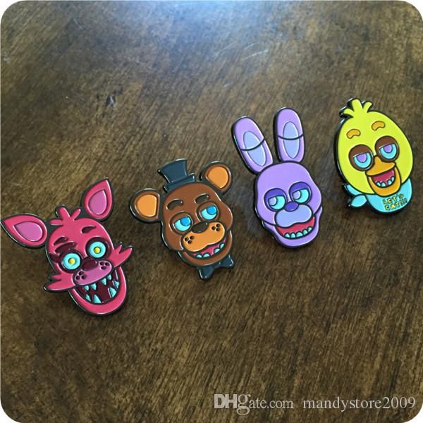 

five nights at freddy's badge collectible face pin set alloy badge dribble black craft cute fazbear arcade token pins set badge button