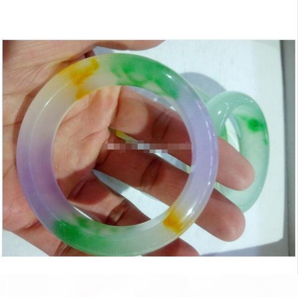 

2018 natural a cargo ice kinds of natural jadeite jade bracelet women's three color jade bracelets 56mm-60mm, Black