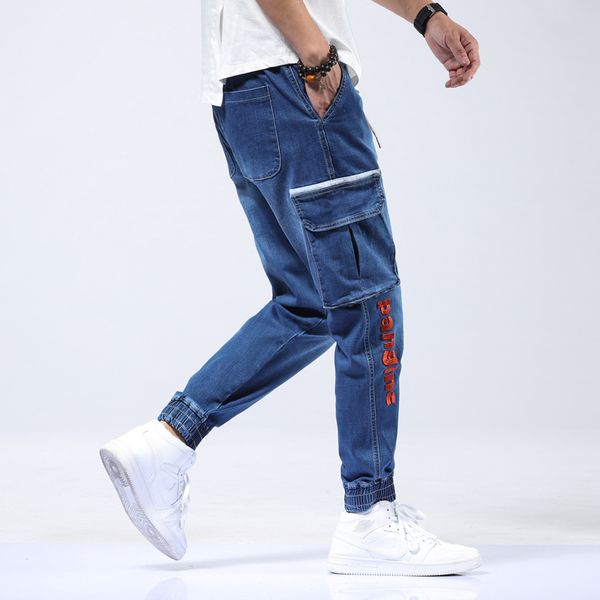 

big jeans male elastic, Blue