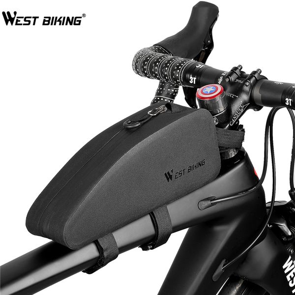 

west biking mtb road bike bags for bicycle cycling front tube frame bag full waterproof bicycle pannier case storage bag mx200717