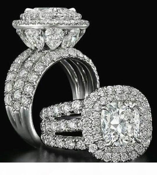 

real s925 щепка кольца с бриллиантами женщины площади классический gemstone ювелирные изделия подарка венчания anillos bizuteria топаз сереб, Silver