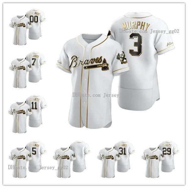 

atlanta braves men women youth 13 ronald acuna jr. 5 freddie an authentic golden edition baseball jersey, Black