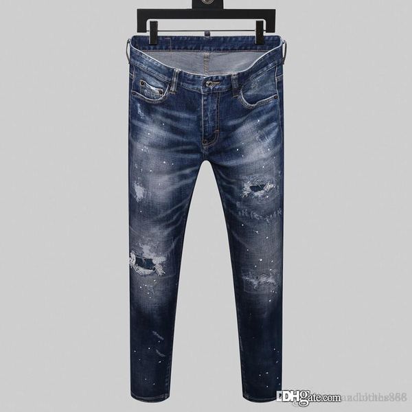 

2020 мђжина s дизайнеѬ джин маѬка конѬђкоѬ мђжин denim мђжкого еѬне джин, Blue