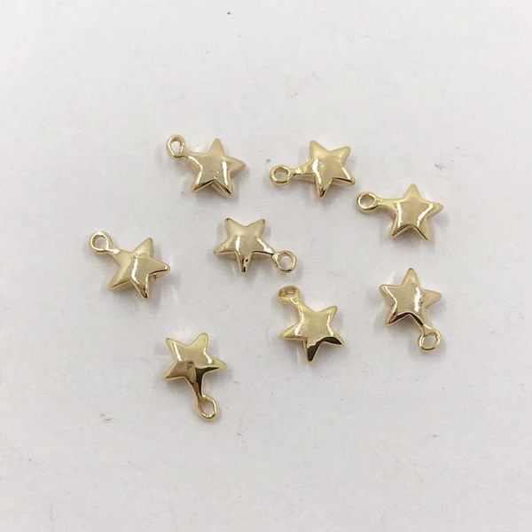 

8ypso 24k gold double-sided five-pointed star tail jewelry accessories 24k gold double-sided five-pointed star diy pendant tail pendant diy, Silver