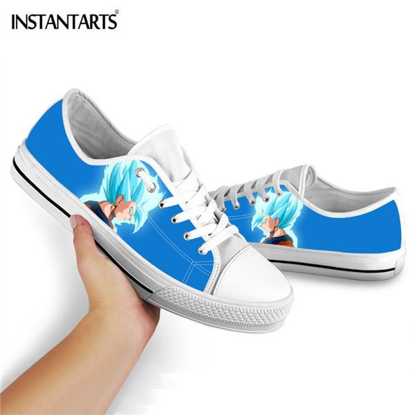 

dragon ball z anime flats shoes boys girls fashion lace up sneakers 3d print son-goku vulcanized shoe casual sneaker, Black