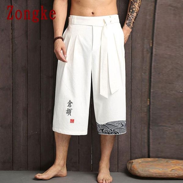 

zongke 2020 new linen harem pants men trousers joggers casual pants men sweatpants hip hop streetwear male plus size m-4xl, Black