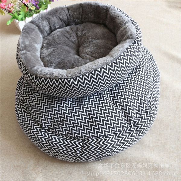 

kennels & pens round shape cartoon pet dog bed sofa puppy house beds mats #