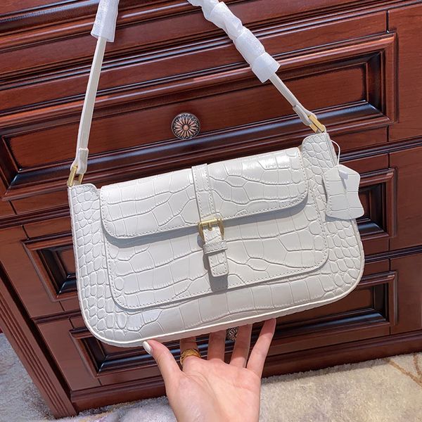 

high grade fashion underarm bag crocodile pattern leather crossbody white medium party ladies casual leather shoulder bag handbags type6