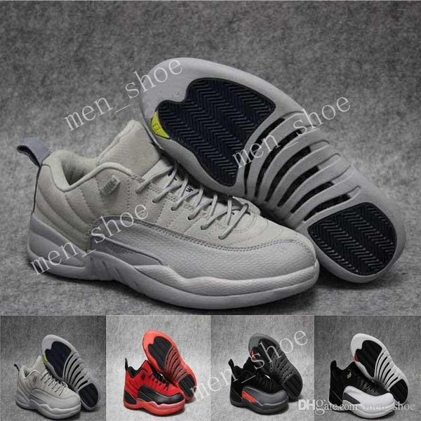 

new air 12 basketball shoes low cool grey georgetown sneaker low playoff athletic white&black discount sport shoes
