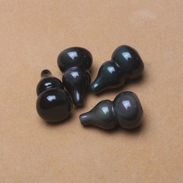 

rich hair obsidian rainbow eye small gourd jade obsidian accessories national ornaments ethnic style small accessories, Silver