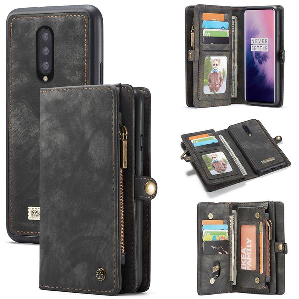 

oneplus 7 pro case multifunction cards wallet purse phone case for oneplus 7 7 pro detachable cow leather flip stands fundas