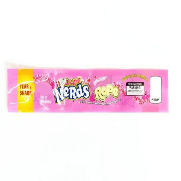 

2020 nerds rope empty gummy candy bag plastic edibles retail packaging 4 styles medicated smell proof bags three edge sealing bag foil yjnbx