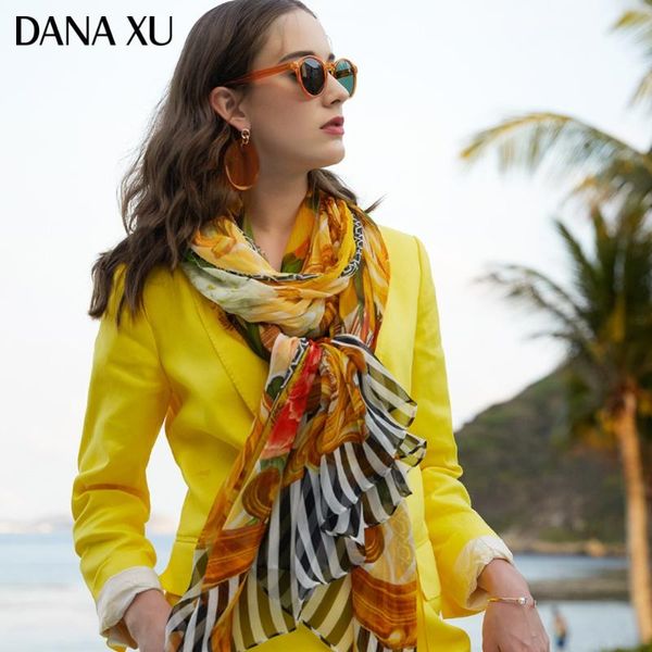 

2020 silk long scarf women new design beach blanket shawl wear swimwear bandana hijab face shield foulard 245*110cm, Blue;gray