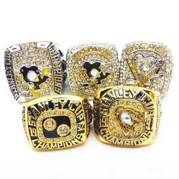 

new fashion men's ring 1991 1993 2009 2017 2017 pittsburgh penguins championship ring manufacturer fast shipping, Slivery;golden