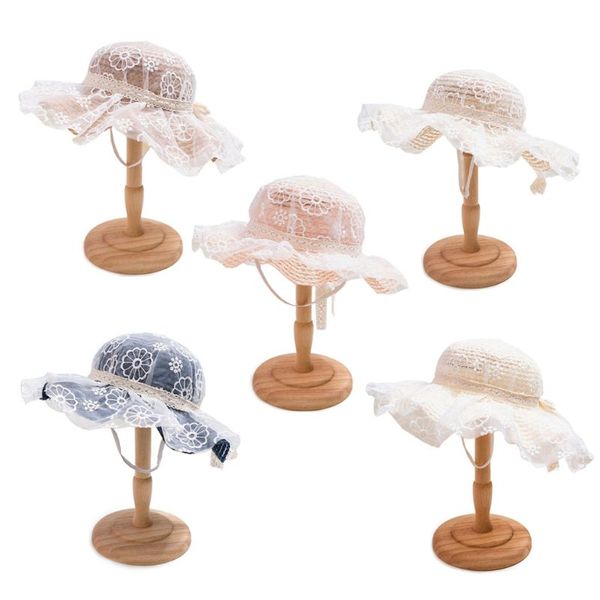 

drop ship. children straw hat girls summer breathable lace visor baby sunscreen beach hat, Yellow