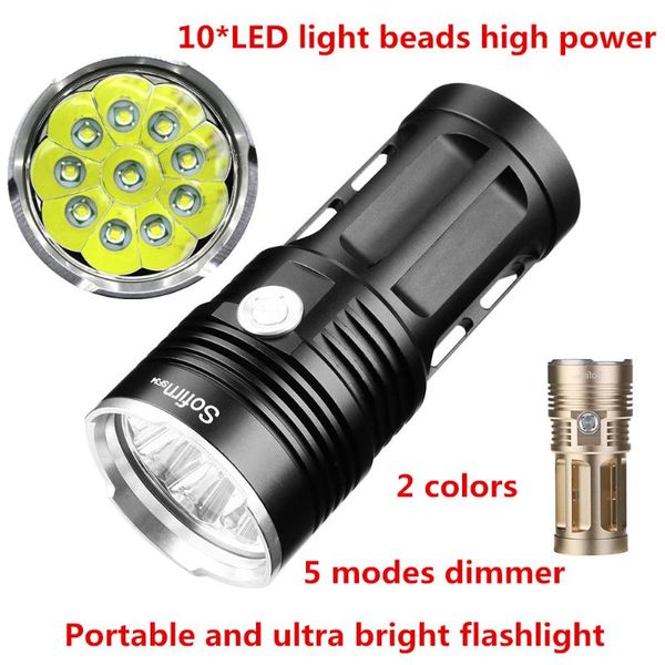 

flashlights torches 10t6 2000 lumen 10* cree xml t6 led light ultra bright portable 5 modes powerful torch camping,hunting