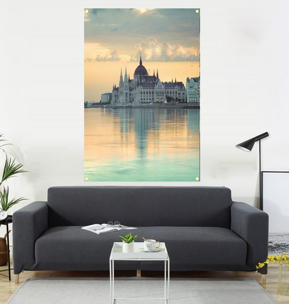 

sunset european style, painting, flag, sofa background 600d4 buckle 100 * 150cm