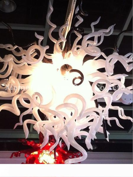 

white hand blown glass crystal chandelier home decor hanging glass led chain chandelier and pendant lamps