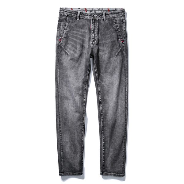 

men's jeans men straight gray long brand ripped loose cotton plus size 30-48 trousers pants dropship, Blue