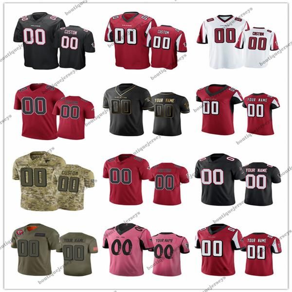 

custom atlanta falcons men women youth kids #00 any name and number black white red pink gray green football jerseys 01, Black;red