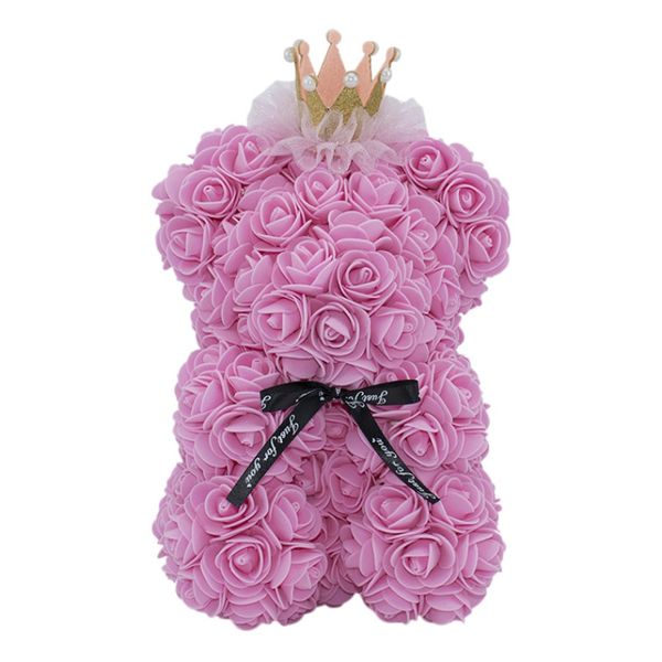 

valentine's bow gift/pe l1 and rose doll bear artificial crown eternal sweet ribbon birthday foam flower teddy romantic day with lgtqd