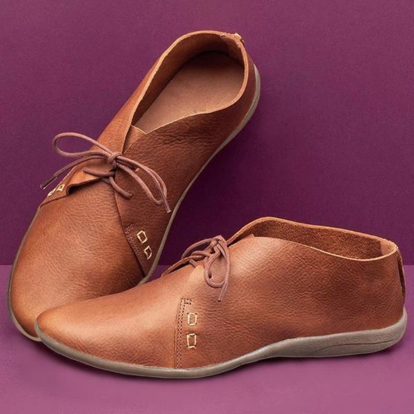 

plus size flat shoes woman 2020 lace up leather sneakers loafers women casual flats oxford shoes female size 35-43, Black