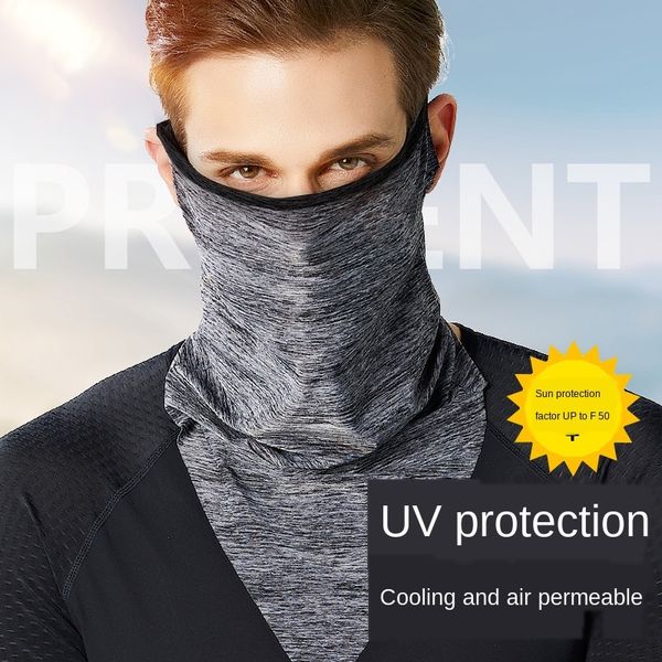 

dot2b ice silk sun-proof riding ear-hanging mask multi-functional dust-proof collar outdoor sports scarf outdoor sports triangle magic scar, Black