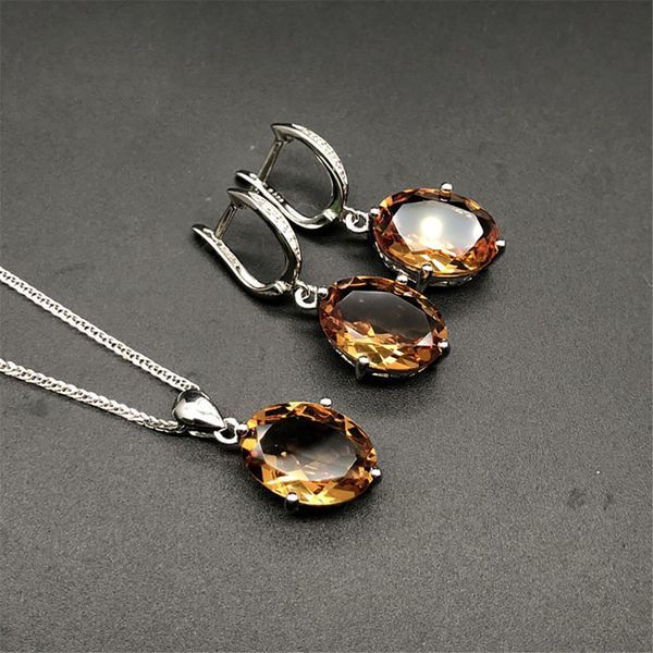 

color change zultanite jewelry sets 925 sterling silver ov 14*10mm created diaspore earrings pendant gemstone for women's factory whole