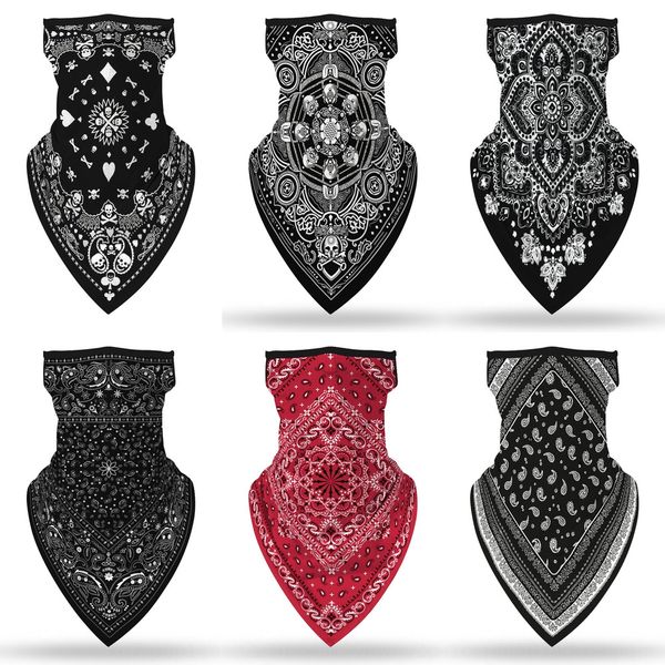 

hbala totem digital printing outdoor sports hanging ear outdoor sports triangle towel triangle towel mask multi-functional sun protection ma, Black