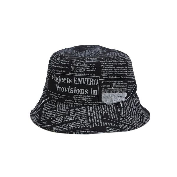 

newspaper printed fisherman hat women sunshade hat chic flat bucket hats outdoor sunscreen female street trend basin cap, Blue;gray