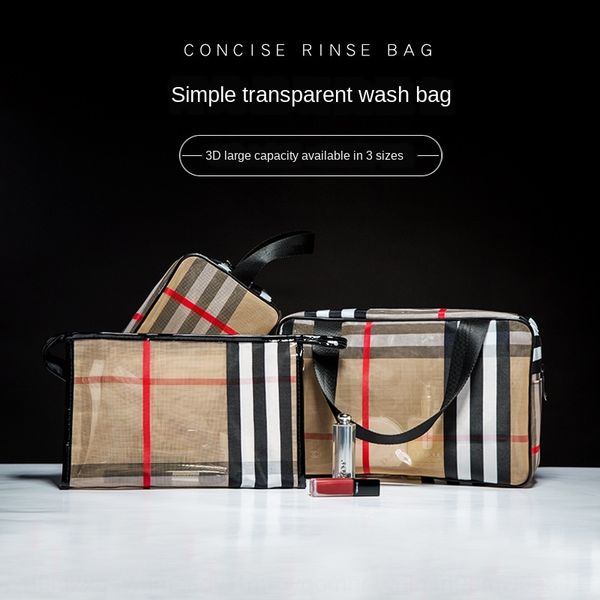 

waterproof transparent pvc wash men's and women's travel portable cosmetic bag large capacity portable cosmetic bag three-piece su