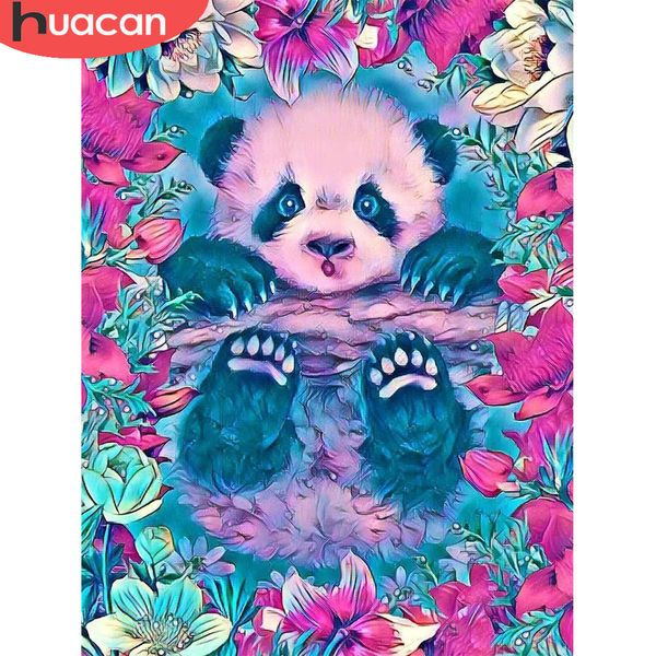 

huacan алмазные картина 5d panda мозаика вышивка крестом вышивка животных ручной работы домашнее украшение бриллиантовая art
