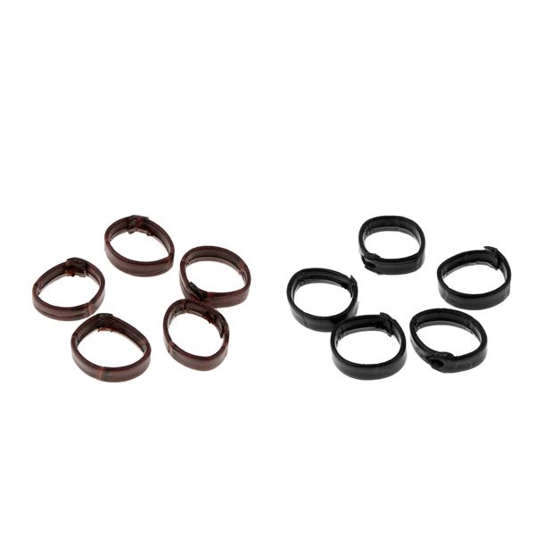 

10 pieces 20mm pu leather watch band watchband retainer clasp ring loop, Black;brown