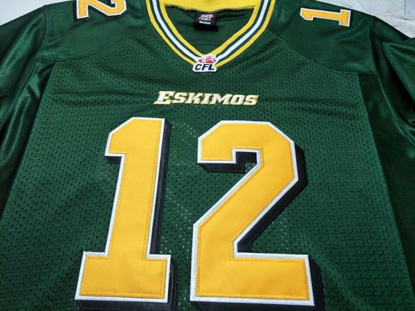 

custom men youth women vintage edmonton eskimos #12 jason maas football jersey size s-5xl or custom any name or number jersey, Black